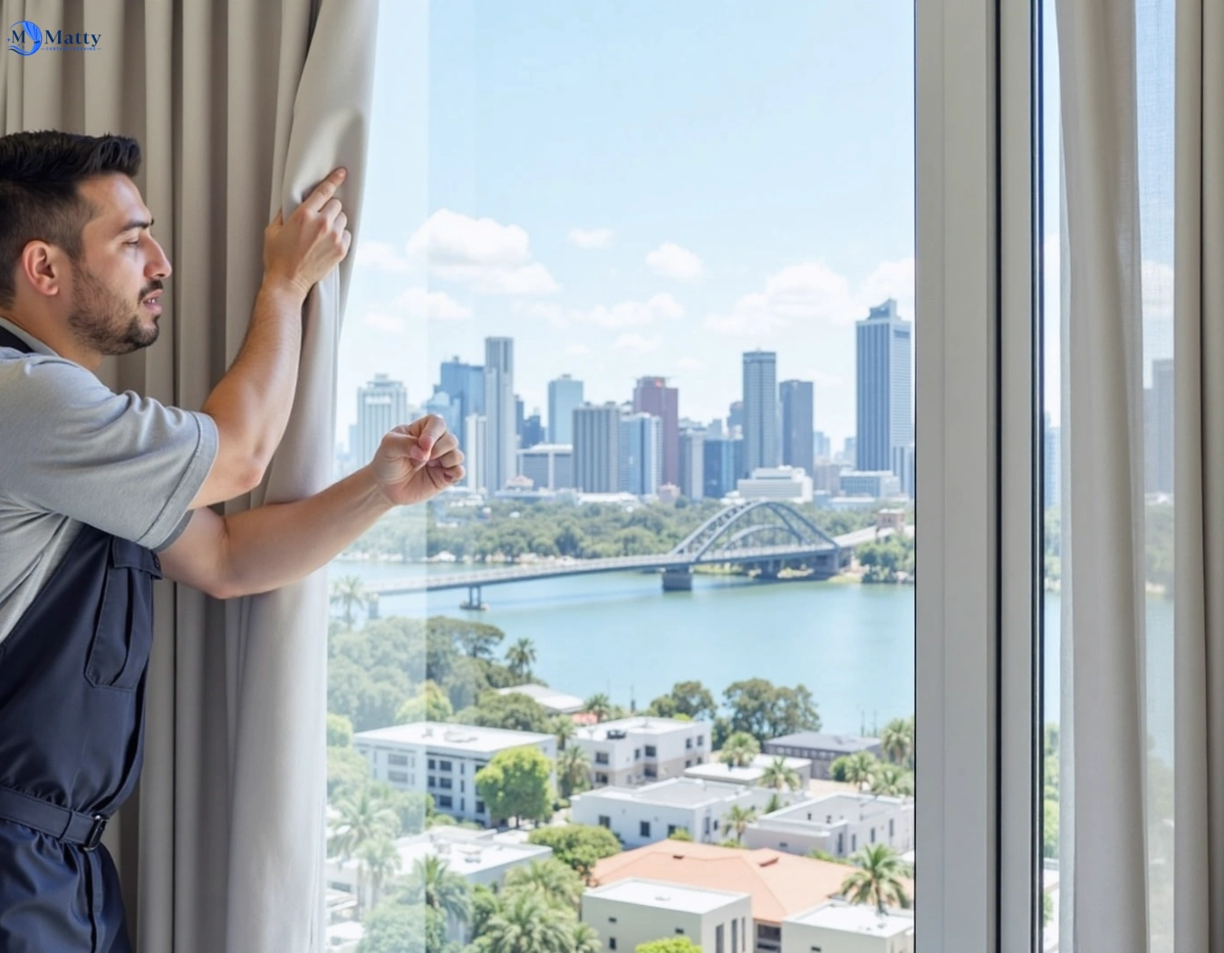 Professional curtain steam cleaning service dutton-park QLD by Matty Curtain Cleaning