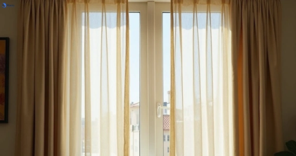 Dull dusty drapes in dutton-park before professional cleaning